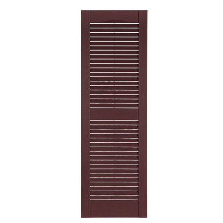 PERFECT SHUTTERS 15 Inch x 55 Inch Louver Exterior Vinyl Shutter, PR LVR-15-55-260